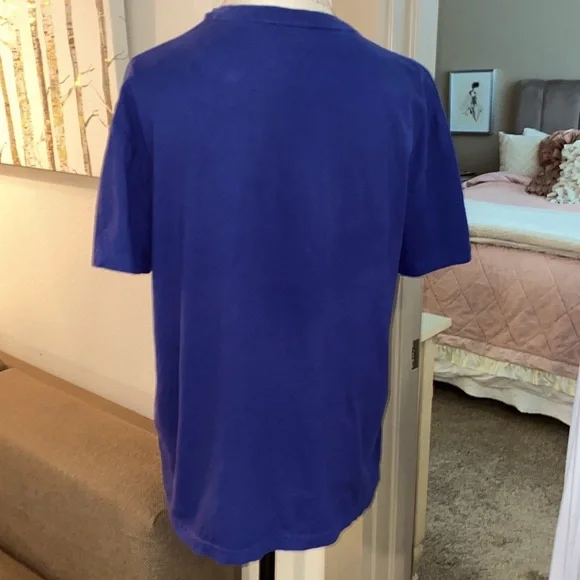 Polo Ralph Lauren navy blue v-neck t-shirt Classic Fit shortsleeve mens Medium​​ - Picture 6 of 7